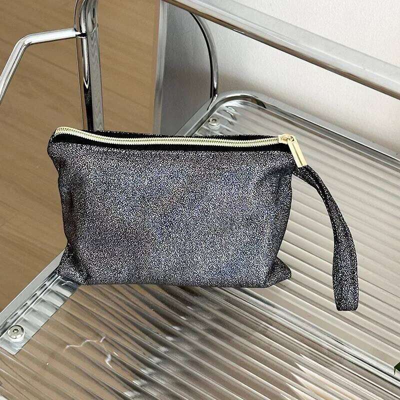 Women New Shiny Sequins Clutch Phone Cosmetic Travel Large Makeup Toiletries Skincare Storage Bag Organizer Pouch Bags Y260206