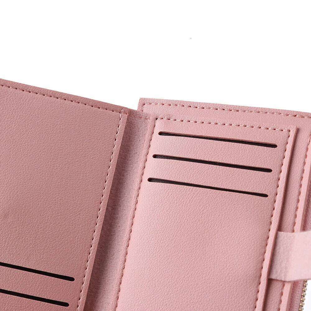 Women Fashion Credit Holder Leather Multi-slot Zipper Small Wallet Solid Color Card Case Ladies Casual Mini Coin Purse Y260206