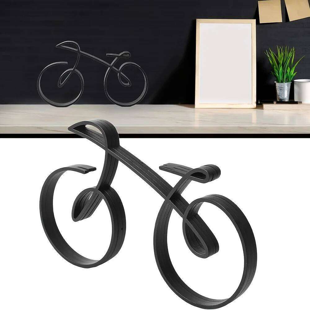 Modern Black Abstract Bicycle Sculpture - Chic Bike Decor Piece Home & Office, Ideal for Living Room, Bedroom, Study S260204 2ff