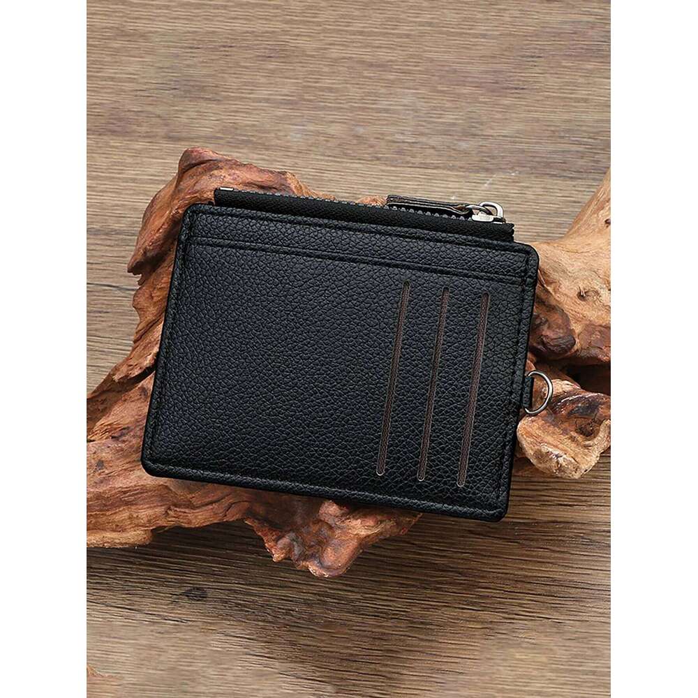 Zipper Holder - Textured Wallet with Card Slots & Cash Pocket, Slim Design, Multi-Functional Organizer for /Cards/Coins Y260206