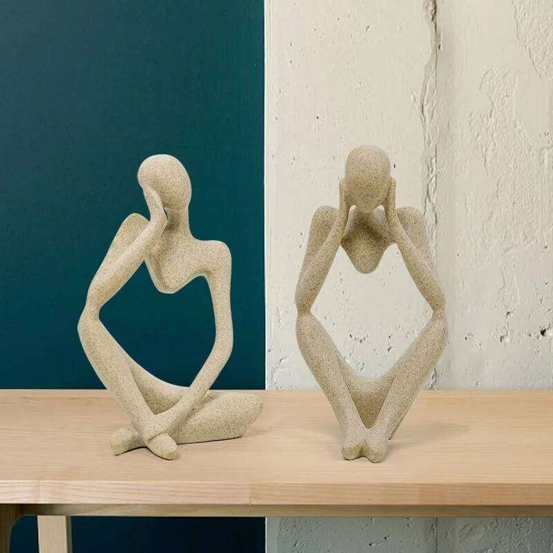 Simple abstract figure sandstone sculpture creative home living room hotel decoration small art ornament S260204