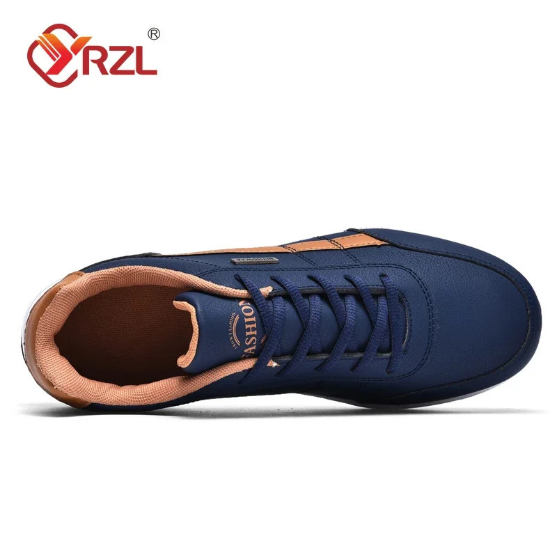 YRZL Men Shoes Spring Autumn Waterproof Walking Sneakers Leisure Male Leather Sports Shoes Non-Slip Footwear Tennis for Men 260126