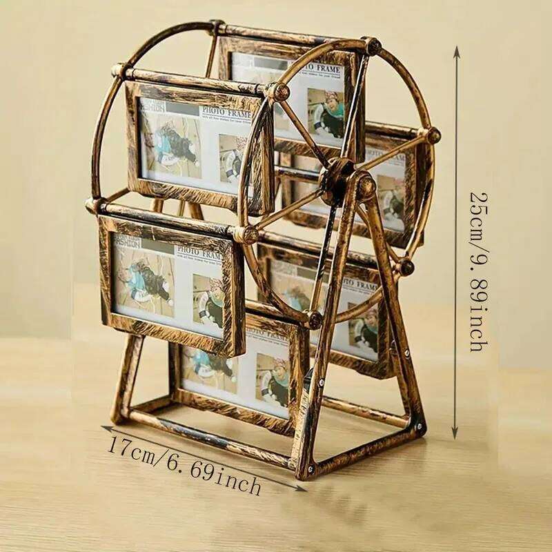 Creative Rotatable FerrisWheel PhotoFrame4-inch FrameBirthday Gift Photo Display ShelfFor HomeRoomLiving RoomOffice Decor S260205 7e8