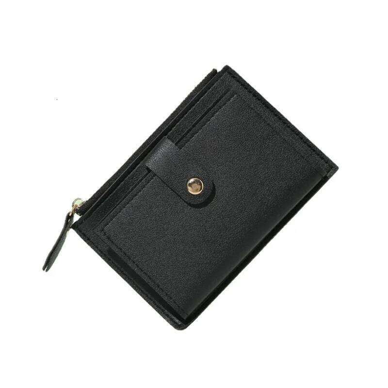 Unisex Women Simple Money Leather Female Purse Mini Solid Multi-Cards Holder Coin Short Wallets Slim Small Wallet Zipper Hasp Y260206