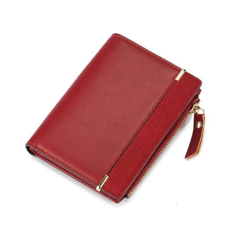 Women Short Wallet Patchwork Design Slim Bi-Fold Wallets Cute Zipper Coin Purse PU Leather Credit Card Holder Small Money Bag Y260206