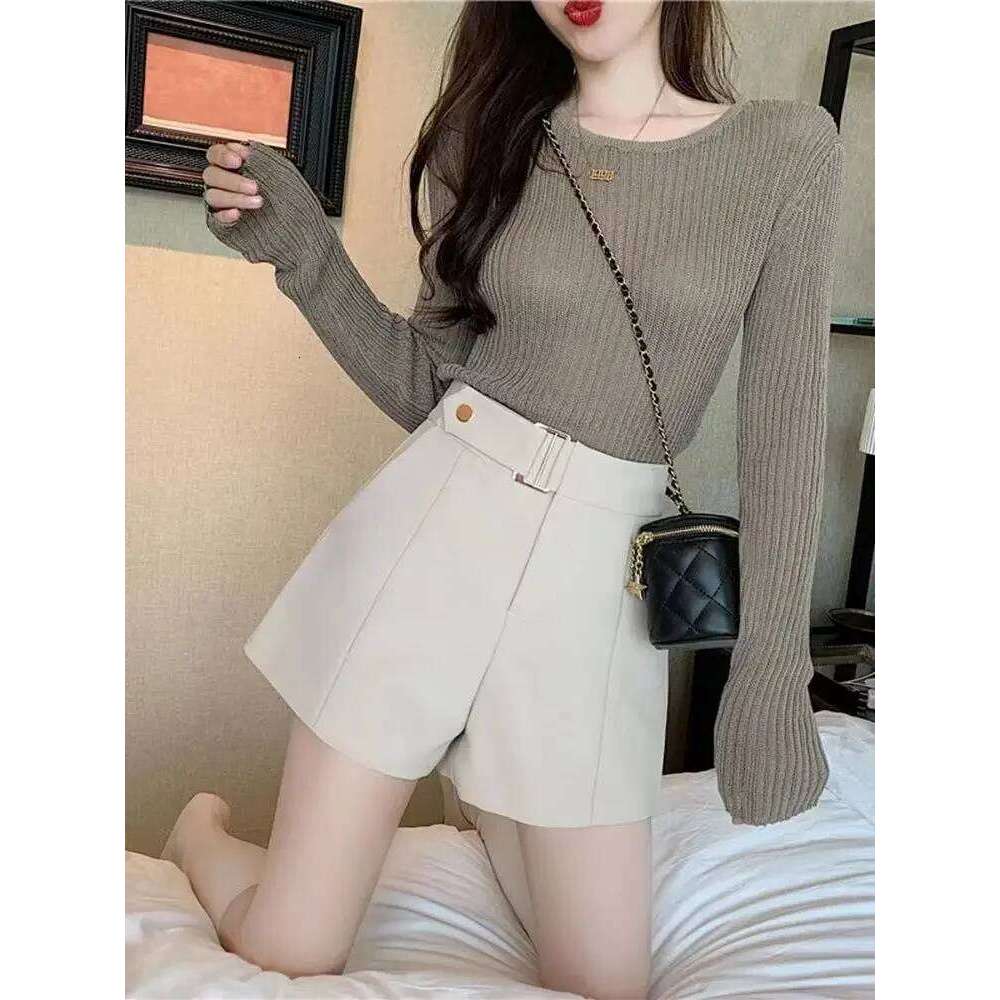 Shorts Women Elegant Korean Style Trendy Office Simple High Waist All-match Mature Tender Ladies Spring Pure Color New Design XJ260206