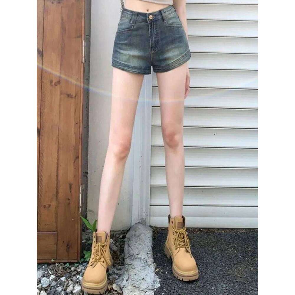 Summer Women Korean Retro Sexy Thin Hot Denim Shorts Lady Mini Pants Girls Tight Elastic High Street Ultra Short Jeans XJ260206