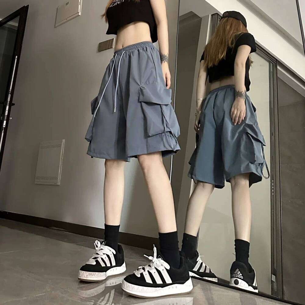 Y2K Cargo Women Harajuku Black Oversized Wide Leg Shorts Summer Streetwear Fashion High Waist Baggy Short Pants 2025 New XJ260206