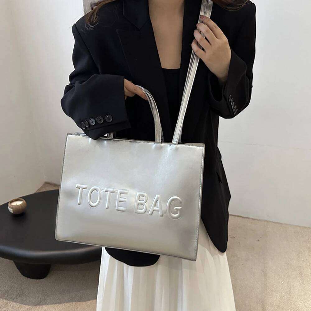 2024 new large capacity simple single shoulder crossbody texture handbag letter indentation class commuting tote bag Z260207 - view 7