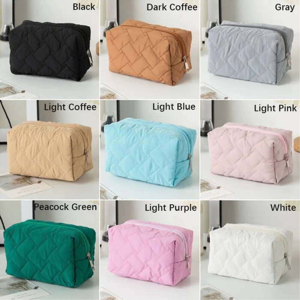 High Appearance Large Capacity Cosmetics Storage Clutch Zipper Solid Color Makeup Bag Travel Organizer Wash Pouch Lipstick Y260206