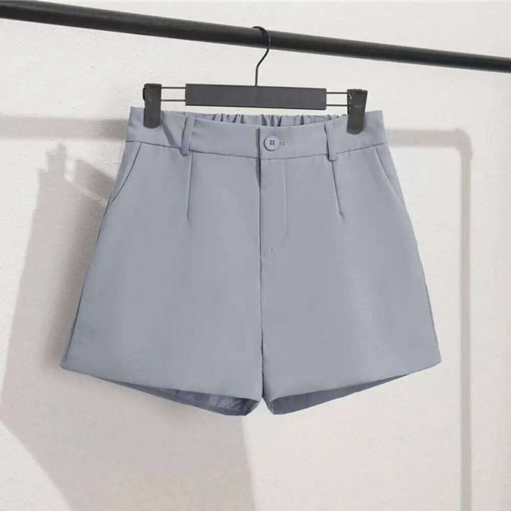 Women Elegant High Waist White A Line Wide Leg Commute Summer Suit Shorts Casual Slim Hot Short Pants XJ260206