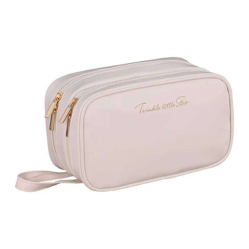 New Double Layer Cosmetic Bag Ladies Pencil Case Portable Large Capacity makeup bag Travel Essentials Cosmetics Organizer Y260206