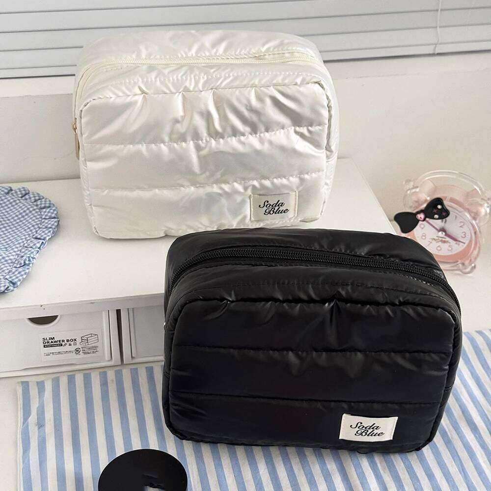 Large Capacity Waterproof Makeup Handbag Travel Women Cosmetic Toiletry Storage Pouch Elegant Ladies Square Zipper Bag Y260206