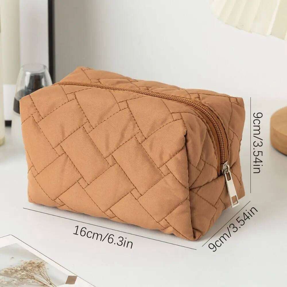 High Appearance Large Capacity Cosmetics Storage Clutch Zipper Solid Color Makeup Bag Travel Organizer Wash Pouch Lipstick Y260206