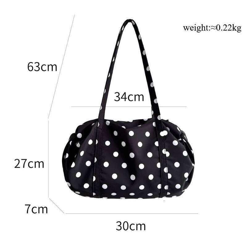 Fashion Polka Dot Shoulder New Casual Lightweight Nylon Armpit Large Capacity Tote Bag Versatile Commuter Women Handbag Y260205