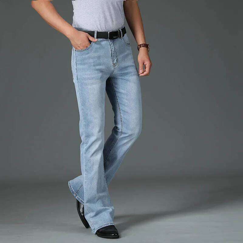 2025 Men's Four Seasons New High-Waist Flared Jeans High-End Loose Wide-Leg Casual Pants X260207