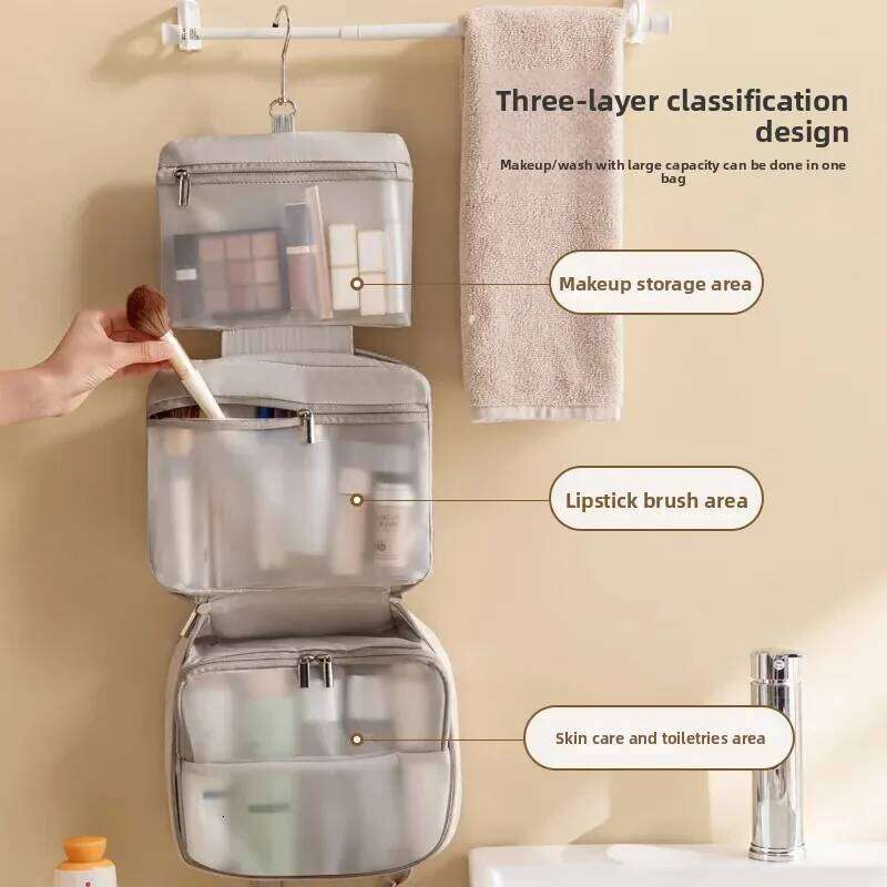 PU Large Capacity Wash Portable Travel Organizer Tolietry Cosmetic Storage Pouch Women Makeup Clutch Bag Y260206