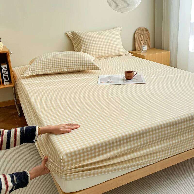 3-piece sheet set, gingham bed cover + a pair of pillowcases no core, home bedding, soft and comfortable for all seasons XJ260206