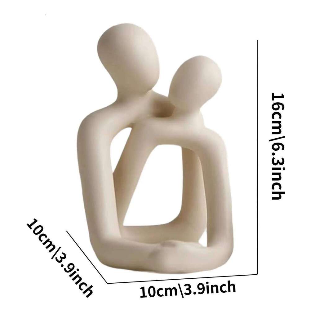 Heartwarming Loving Couple Resin Statue - A Timeless Modern Home Decor Accent for Bookshelves, Office Desks, and Nightstands S260204