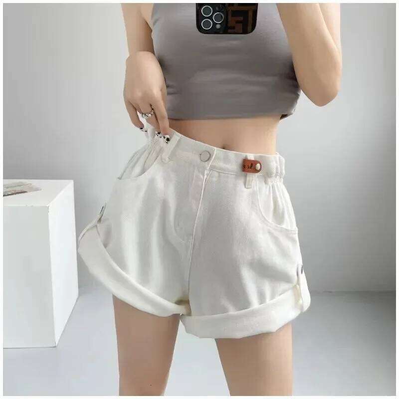 Shorts Basics Denims Women Jean High Waist Sexy Jeans Casual Buttons Pockets 2024 Summer Short Femme Denim Wide Leg Pants XJ260206