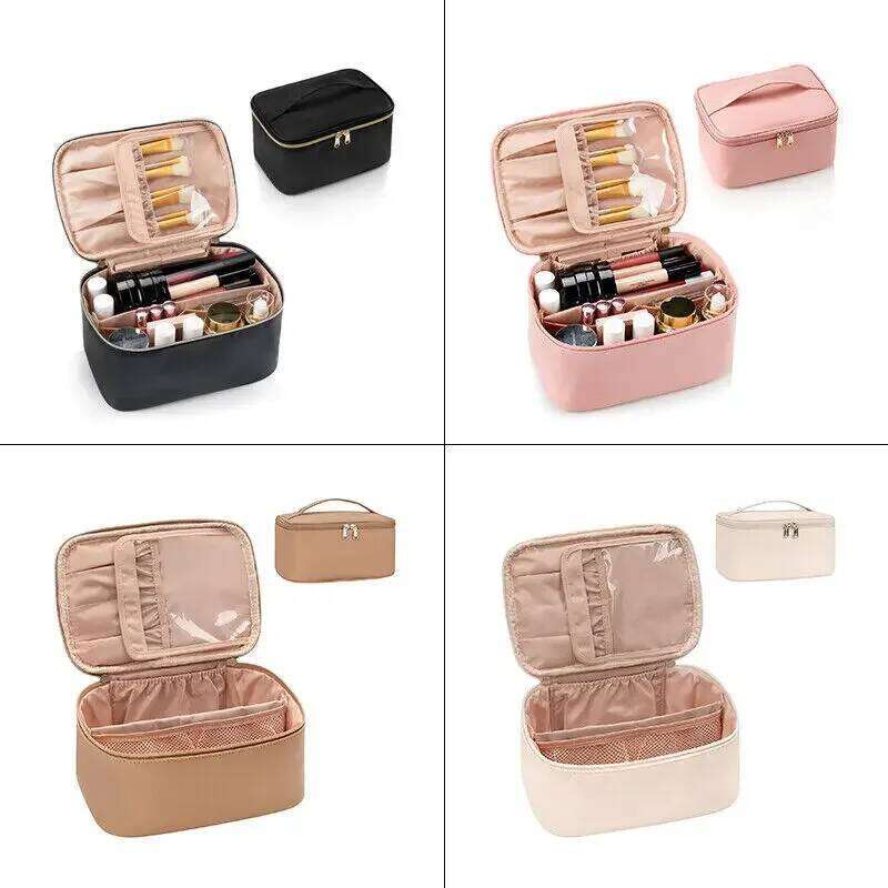 Large Capacity PU Waterproof Toiletry Storage Women's Fashion Travel Portable Cosmetics Bag for Women Men Y260206