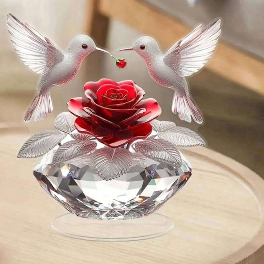 Rose White Bird Desktop Decoration Ideal for Living Rooms Home Decor And Graduation Gifts S260204