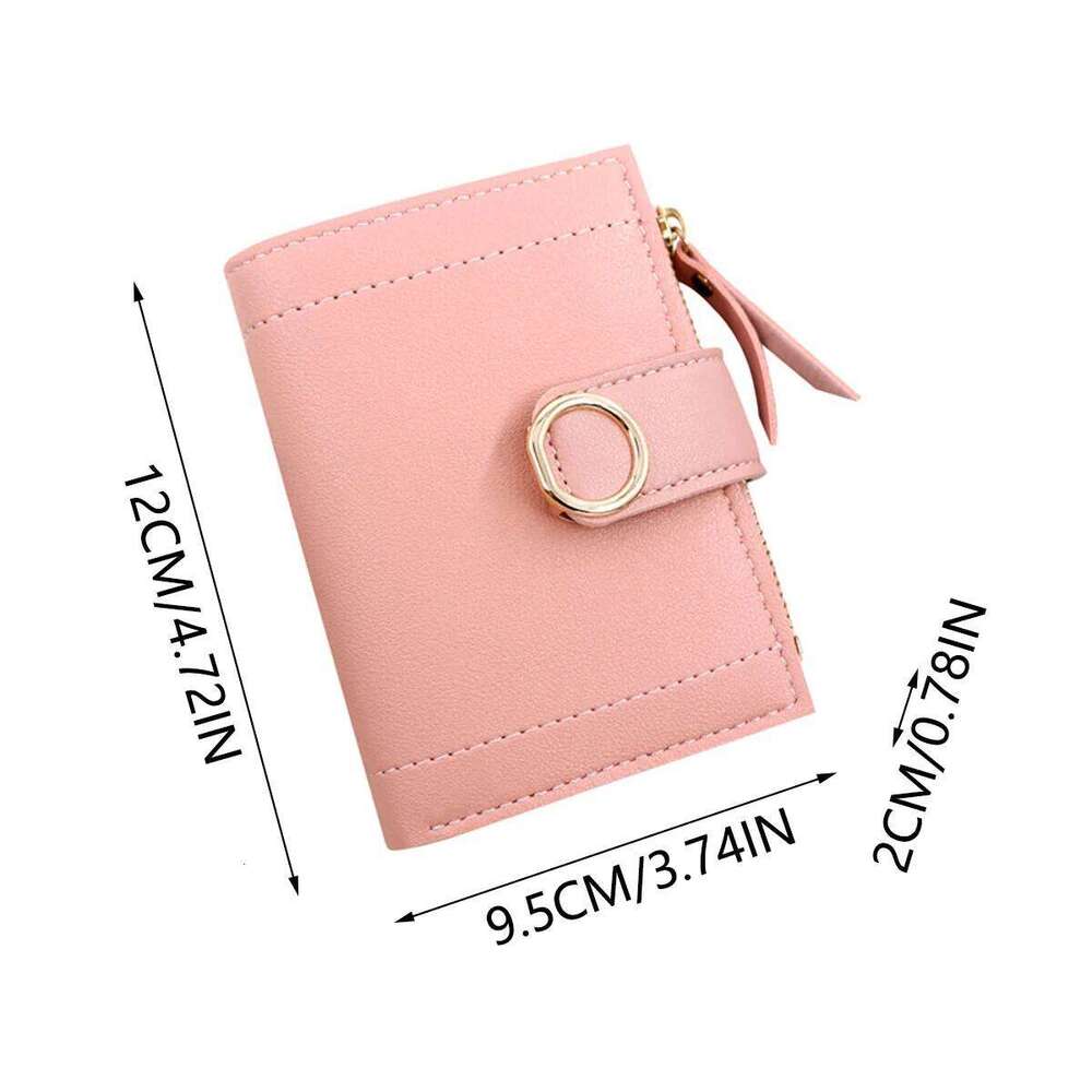 Women'S Short PU Leather Wallet Folding Card Holder Coin Purse Shopping, Traveling, Vacationing Y260206