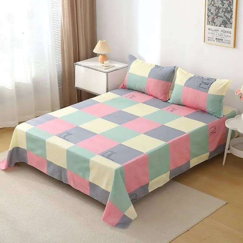Bohemian Bed Sheet Set - 400TC Mediterranean-Style Cotton with Fade-Resistant Dye for Dorm Essentials XJ260206