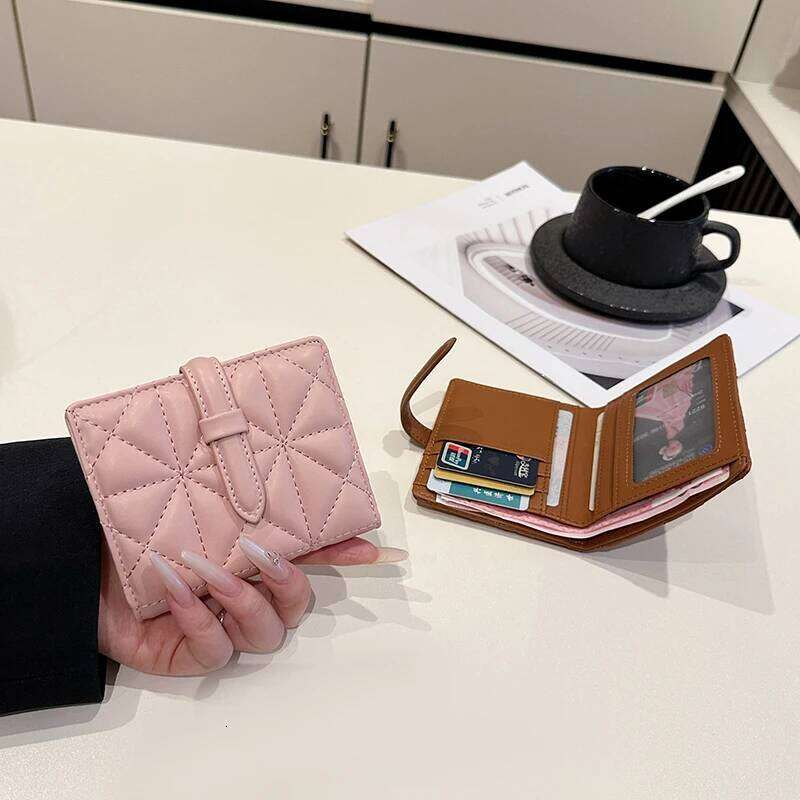 Solid Color Small Wallet Holder Lightweight and Compact New Short Folding Change Card Bag for Woman Birthday Gift Y260206