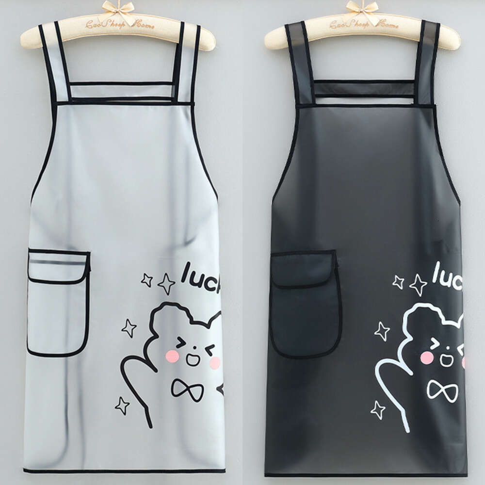 Waterproof TPU Kitchen Apron - Sleeveless, Oil Resistant, Lightweight for Cooking & Cleaning S260205 c73