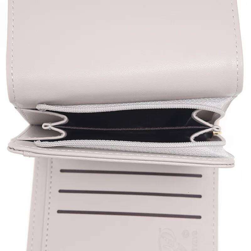 Wallet short 2024 summer new women's flower pendant three fold bag large capacity folding multi-functional student coin Y260206