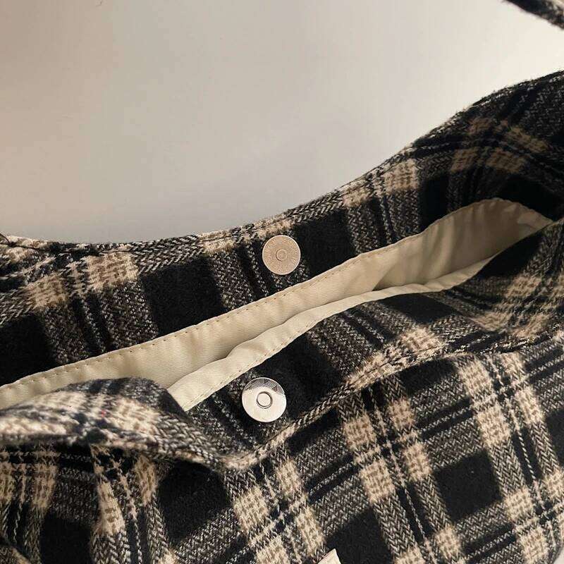 Stylish Checkered Hobo Retro Plaid Crossbody Bag Lightweight Canvas For Women Daily/Date | 2025 Fashion Trend Y260205