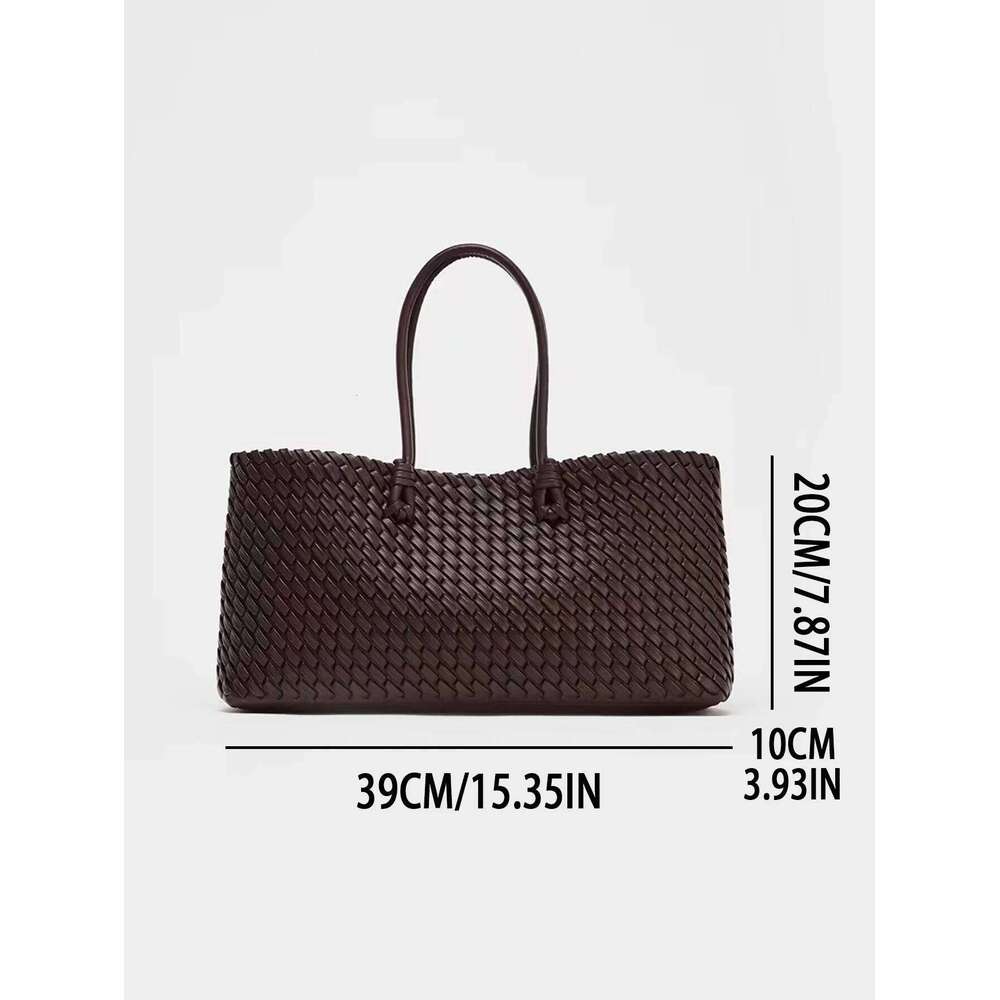 2025 new niche commuting woven hand-held shoulder bag, fashionable and versatile, super large capacity tote bag Z260207 - view 3