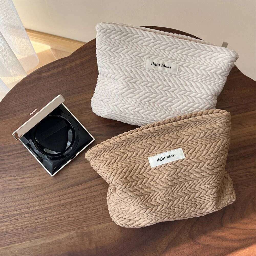 Personality Women Canvas Cosmetic Bags Handbag Portable Travel Makeup Coins Storage Pouch Ladies Small Organizer Zipper Bag Y260206