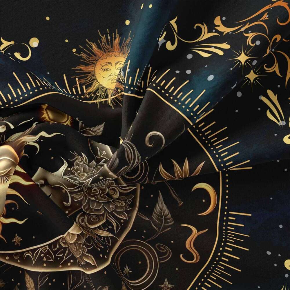 3pcs Super Soft Breathable Golden Sun And Moon Planet Duvet Cover Set At Home Dormitory High Definition Numerical Code Printing XJ260206