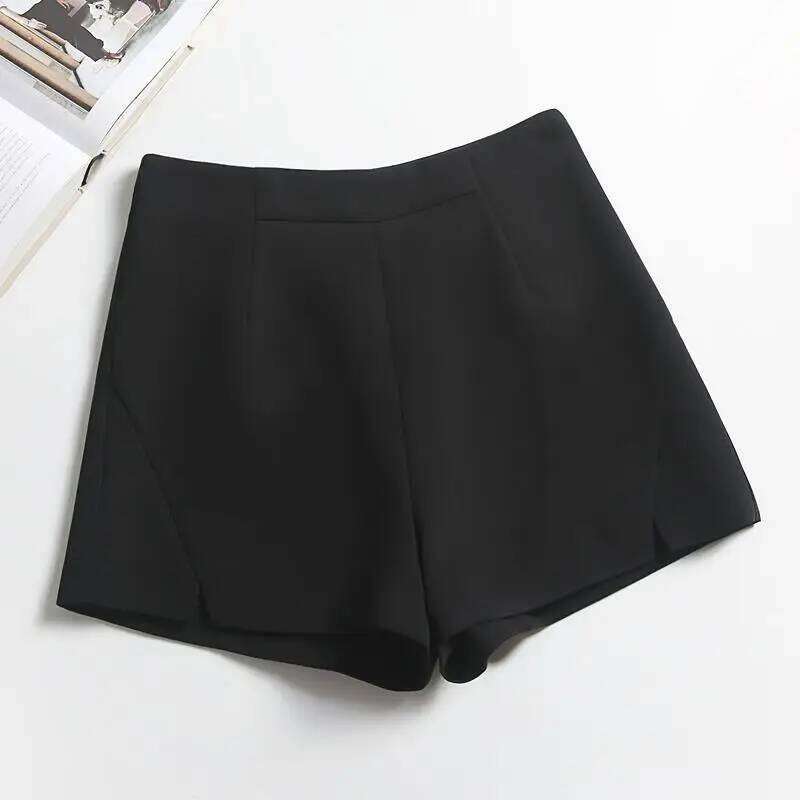 Fashion Solid Color Spliced Korean Wide Leg Women's Clothing 2025 Summer New Loose Zipper High Waist All-match Shorts XJ260206