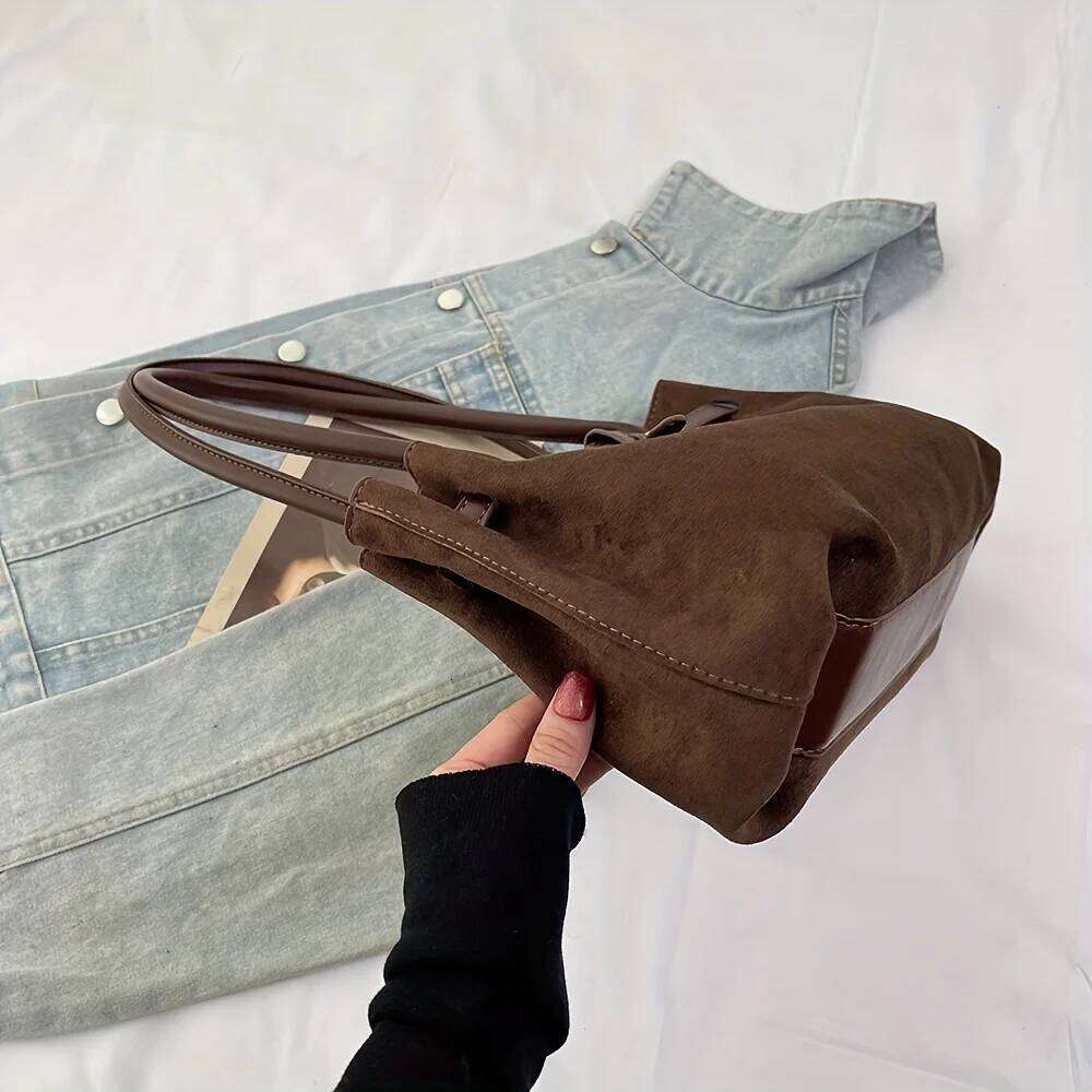 Autumn and Winter New Texture Armpit Bag Commuting Frosted Suede Shoulder Niche Retro Baguette Bags Fashion Versatile Y260205