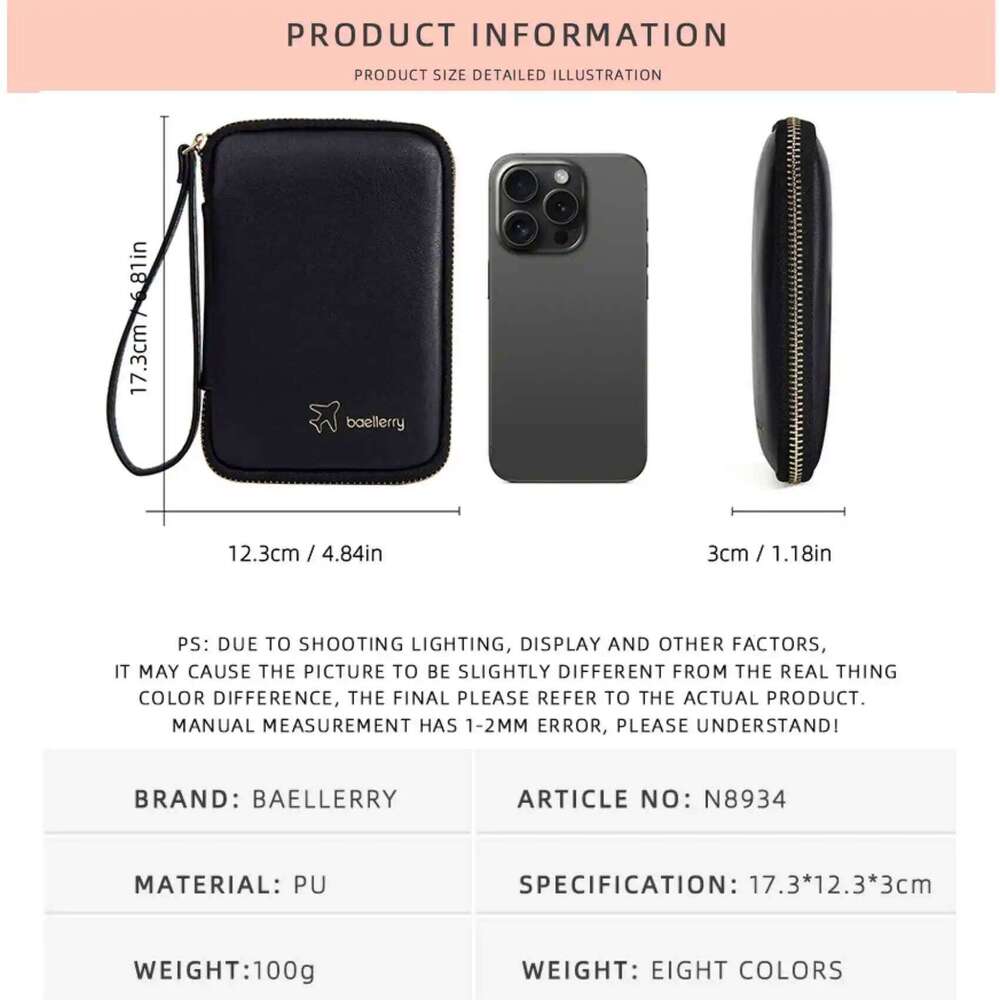 Fashion Simple Multi-Functional Zipper Coin Purse New Neutral Unisex Passport Bag Small Mobile Phone Wallet Y260206