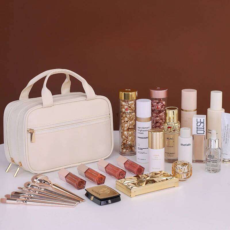 New Double Barrier women's Makeup Portable Cosmetic Large Capacity Storage Travel Essential Toiletry Bag Y260206