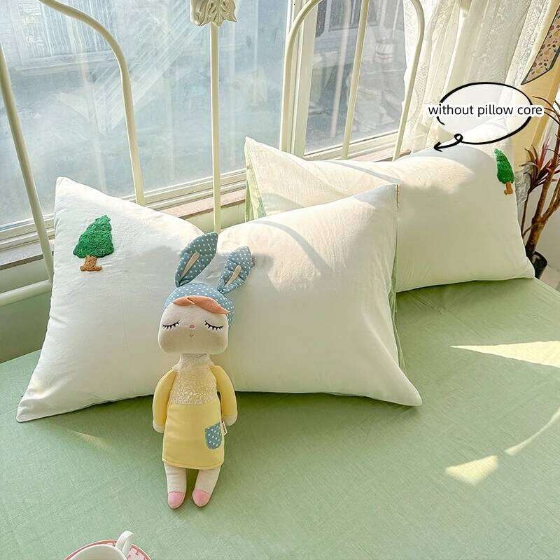 3 Piece bedding green Christmas tree embroidery Quilt Set comfortable duvet cover set for All Season XJ260206