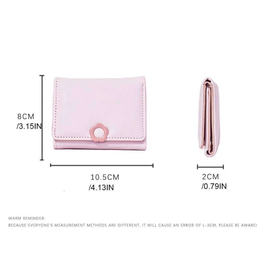 Simple Pu Leather Flower Short Multi-card Coin Tri-Fold Wallet Bank Card Bag Change Folding Purse Outdoor Y260206
