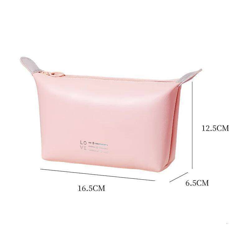 Fashion PU cosmetic Large capacity travel grooming Cosmetics storage Waterproof internet celebrity makeup bag Y260206