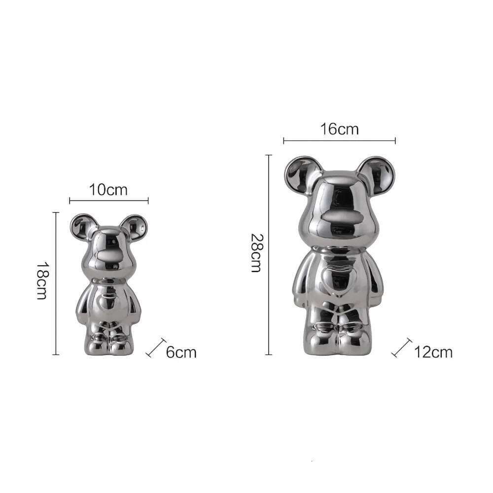 Love Bear Decoration Ceramic Crafts Wine Cabinet European Style The Little Statue Kawaii Cartoon Figure Office Book Shel S260204