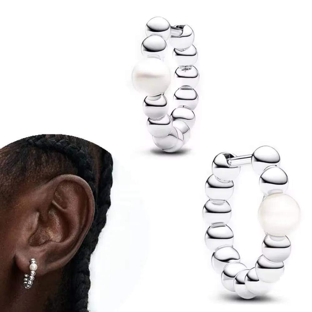 Hot Sale 925 Sterling Silver Romantic Pink Bow Antler Moon Pearl Pendant Earrings Charm Beads Fit Original DIY Trinkets Jewelry