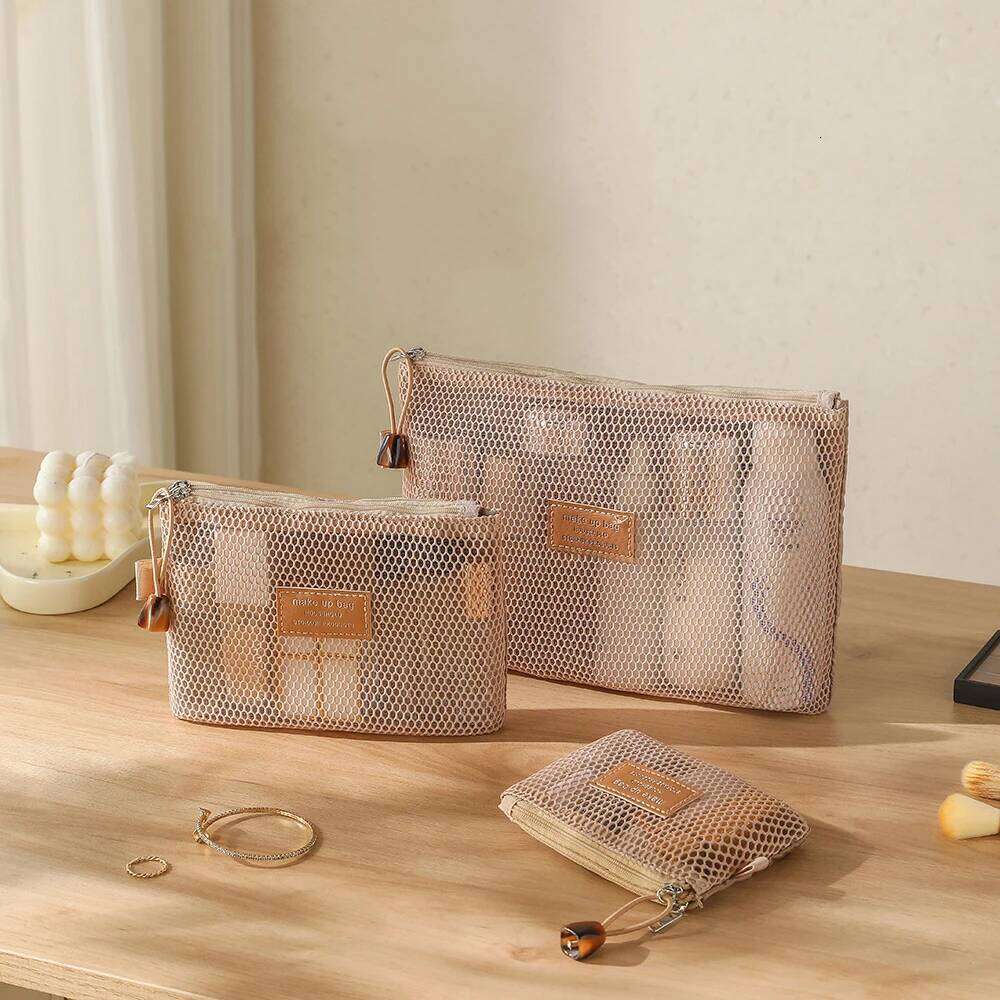 Mesh Clear Makeup Storage Small Pillow Lipsticks Cosmetic Washbag Pouch Large Capacity Mini Women Organizer Clutch Bag Y260206