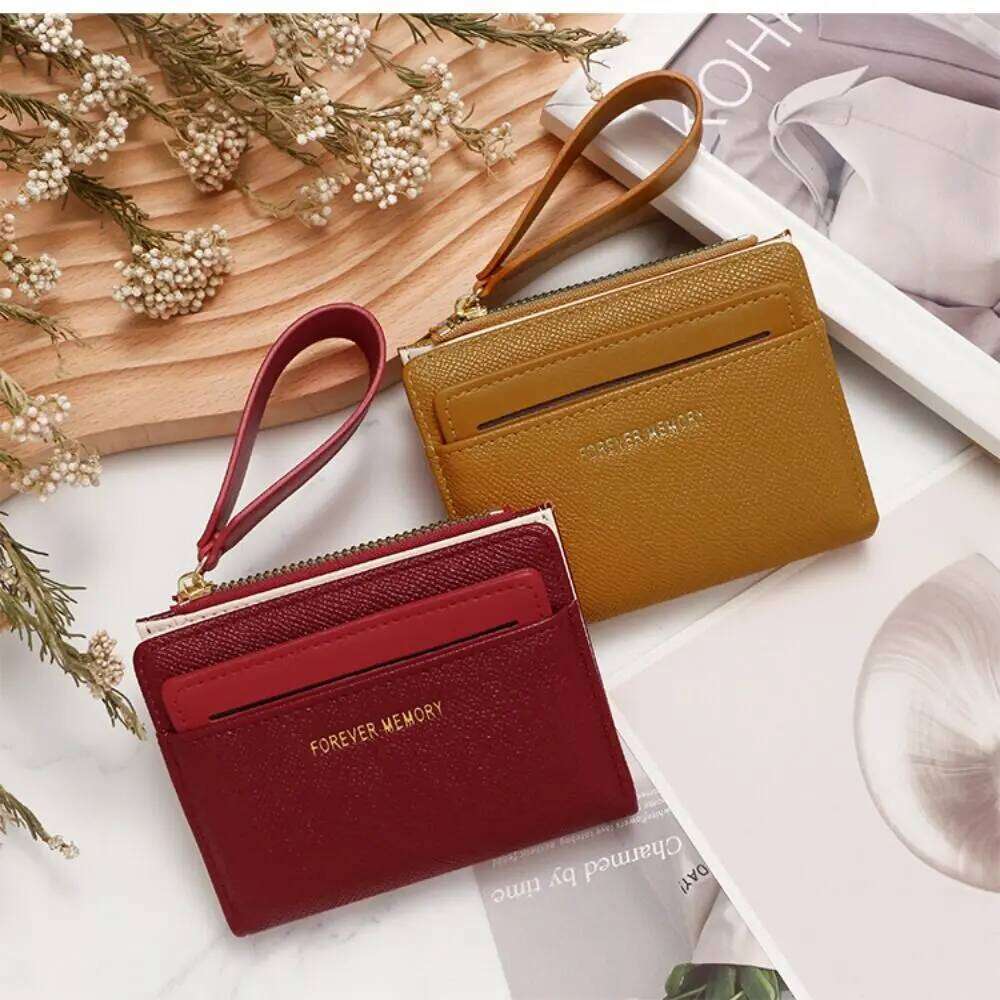 Women's Wallet Clutch Trendy Short Zipper Coin Purse Solid Color Female Wallets Card Holder Money Bag Y260206