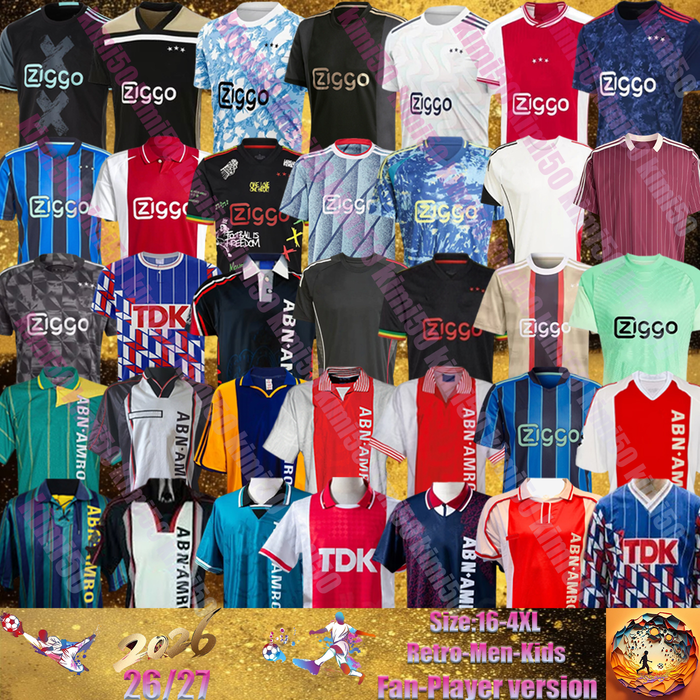 89 90 94 95 96 98 00 01 16 17 18 19 LITMANEN KLUIVERT IBRANIMOVIC Retro kids kit Soccer Jerseys 20 21 22 23 24 25 26 125TH VAN DER VAART SEEDORF BERGKAMP RIJKAARD DAVIDS BLIND