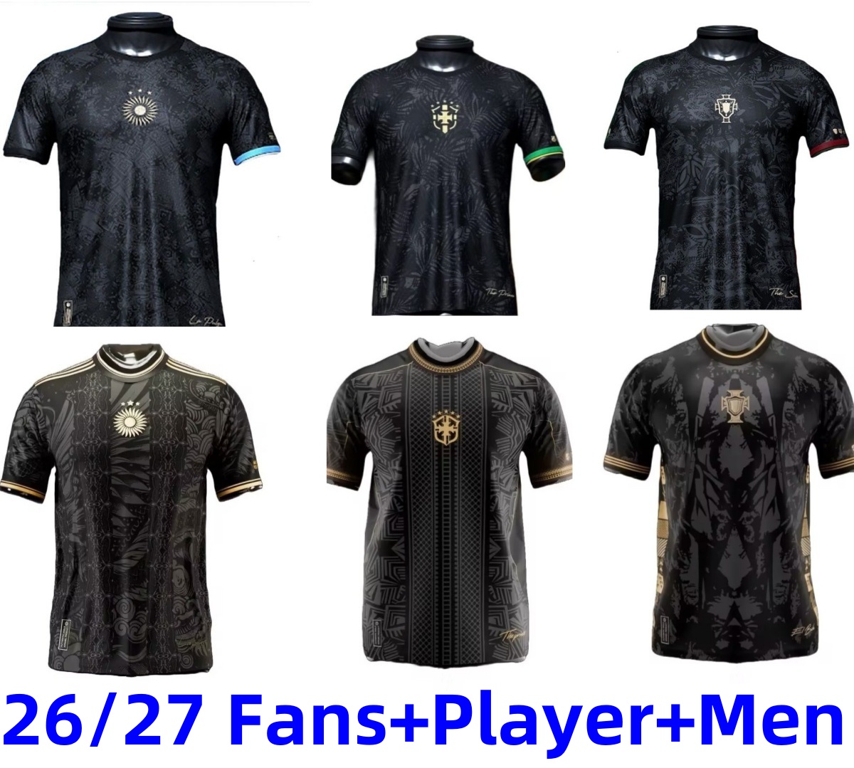 2026 2027 bRAZILS Argentina Portugal Special edition soccer jerseys Ronaldo 23 24 NEYMAR messi Camisa siu La concept Limited black out Men football Shirt Fans Player