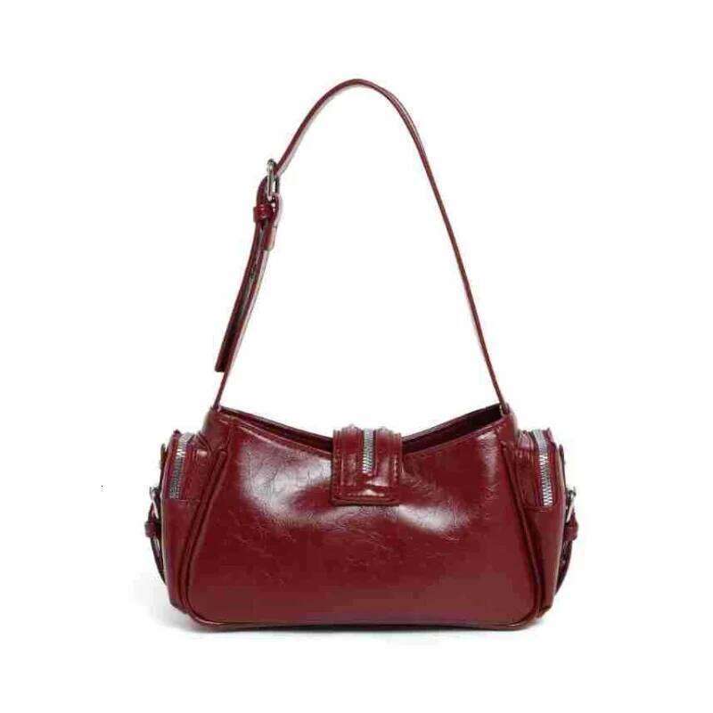 New PU Vintage Oil Wax Leather Rivet Motorcycle for Women Luxury Designer Leopard Print Handbags Small Underarm Bag Y260205