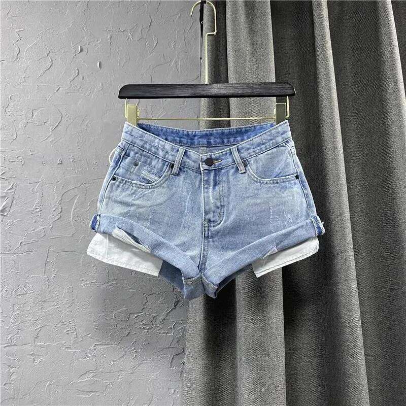 Light Blue Low-waisted Denim Female 2025 Summer New Ultra-short Hot Pants Jeans Shorts Feminino XJ260206